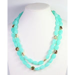 Amesbury Beaded Layered Necklace Aqua