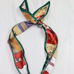 Lillie Scarf Charm Necklace Green Gold