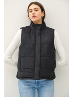 SUEDE Feel Zip Up Puff Vest