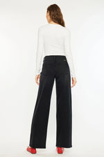 KanCan High Rise Wide Leg Black Denim