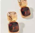 Gold Stud Tortoise Earring