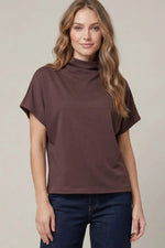 Eggplant Soft Mock Neck Top