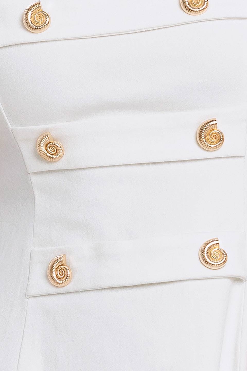 Palmetto Square Neck Mini Dress with Gold Button Detail