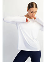 RAE MODE VISCOSE MODAL LONG SLEEVE TOP -WHITE