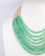 GREEN BEADED LAYERED NECKLACE