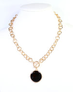McKinley Pendant Toggle Necklace -Black