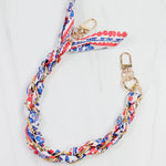 Serafina Scarf Purse Chain Navy Red Floral
