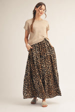Zara Leopard Tiered Maxi Skirt ( Elastic Waist)
