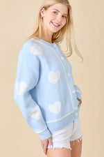 LIGHT BLUE HEART CARDIGAN