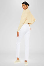 Kan Can High Rise Slim Straight Jeans- White