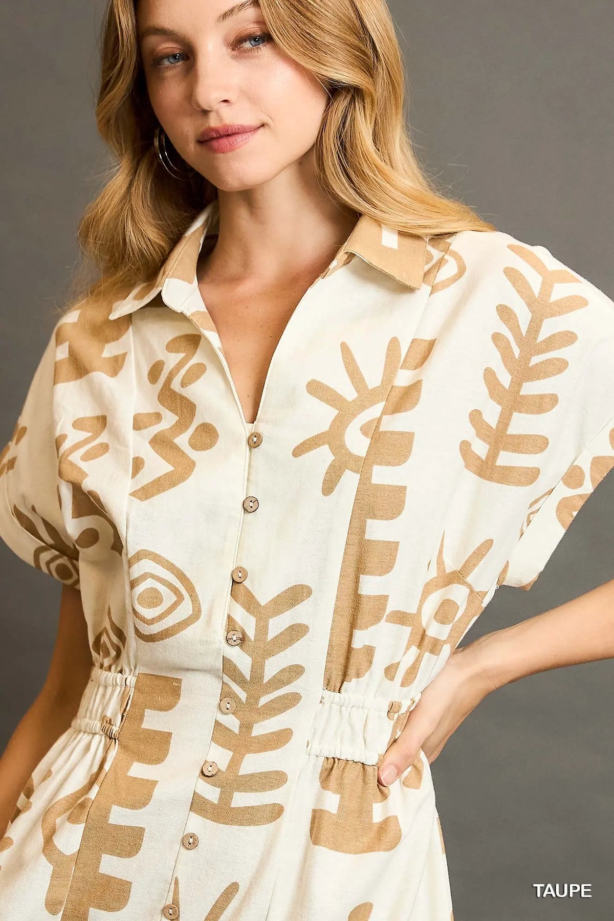 Haven Ivory/Taupe Printed Midi