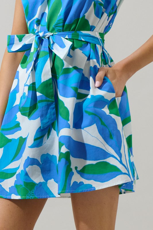 Orela Floral Mini Dress with Optional Tie Waist Belt
