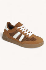 ZARA CAMEL DOUBLE STRIPE COURT SNEAKERS