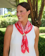 Langston Geometric Scarf Medium Red White