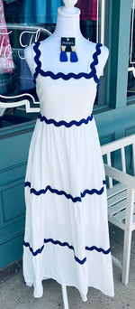 RIC RAC MAXI DRESS comes in Khaki/Black or White/Royal