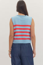 Blue and Red Entro Sweater Tank