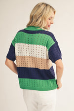 Colorblock Crochet Sweater