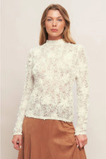 Cream Lightweight Textured Sweater Top￼