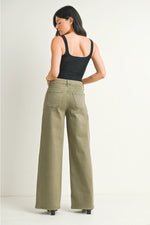 JBD Vintage Olive High Rise Palazzo Wide Leg