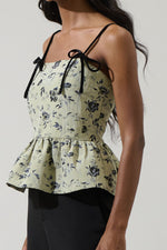 Ravelle Floral Peplum Bow Top