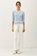 Slub Knit Button Up Henley Top