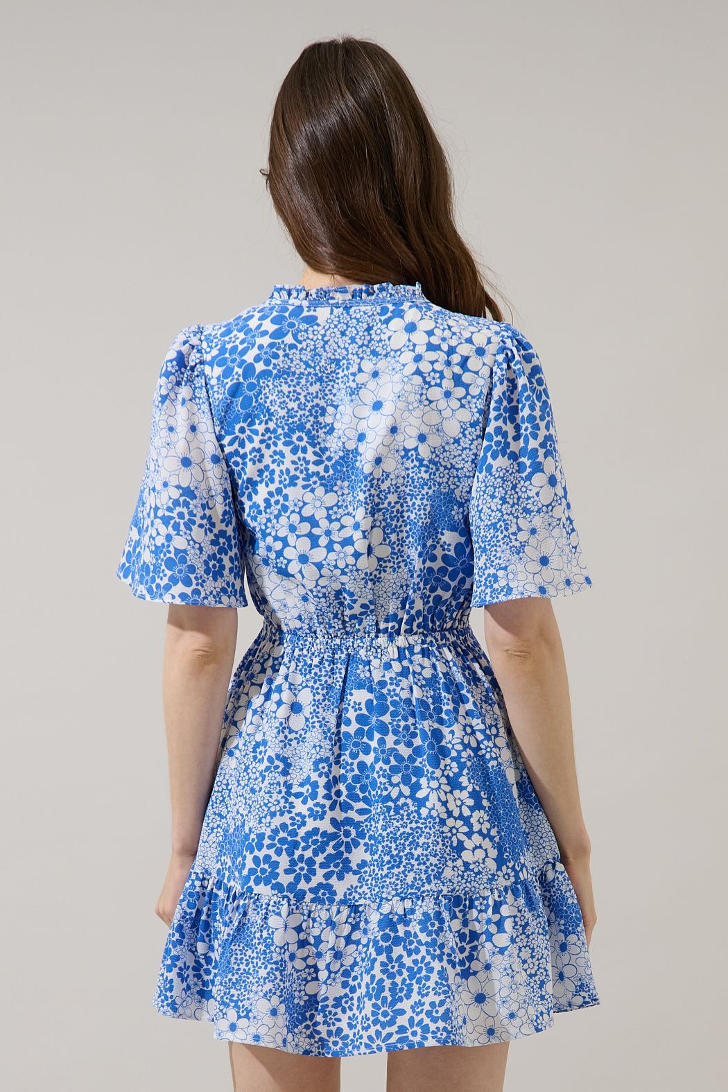 GRACEN FLORAL MINI DRESS WITH CINCH TIE WAIST (XS-XL)