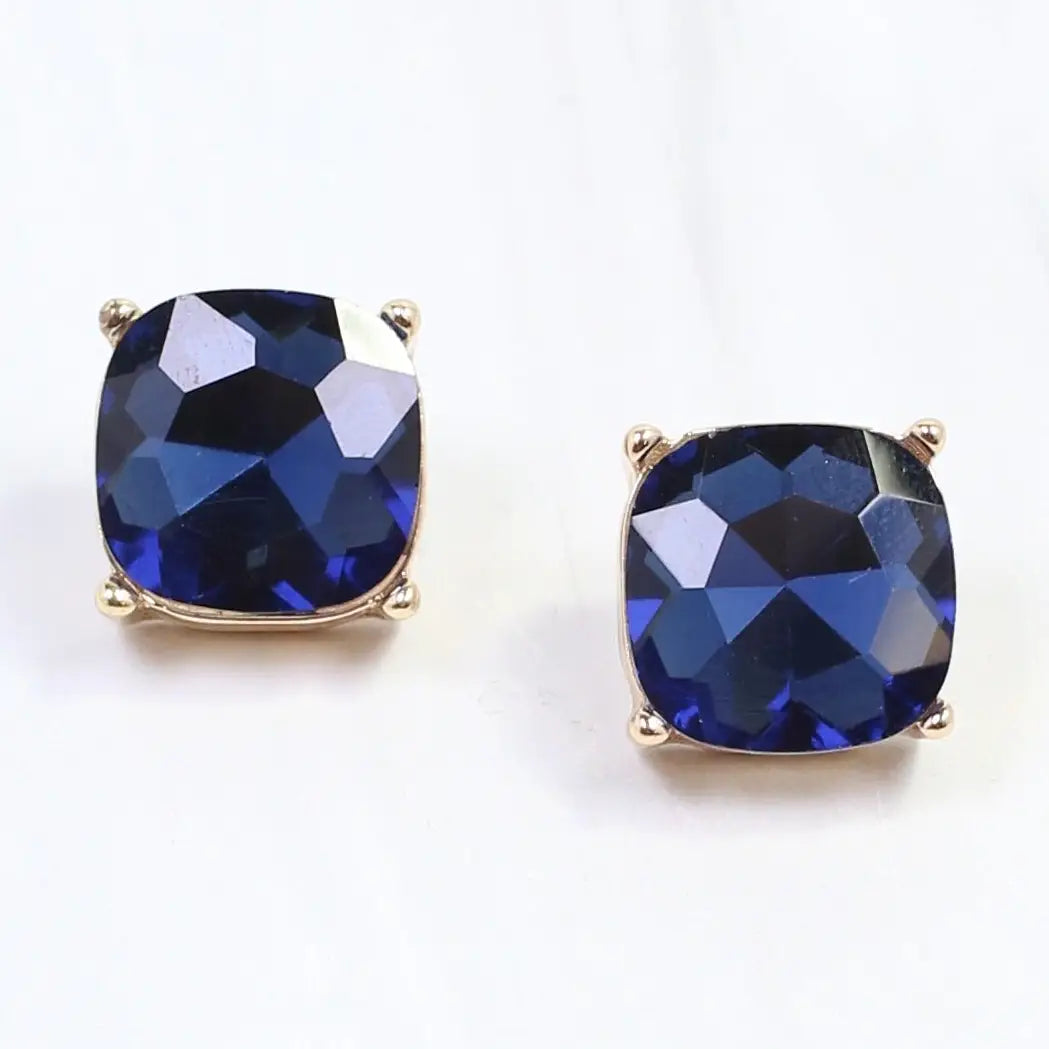 Julien Stone Stud Earring Navy