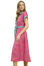 Peony Mix Button Front Midi
