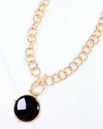 McKinley Pendant Toggle Necklace -Black