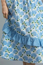HYDRANGEA RUFFLE DETAIL MIDI DRESS