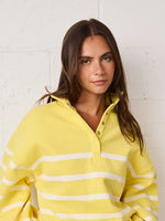 Addison Stripe Snap Button Pullover- Yellow Stripe