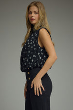 Jaden Mock Neck Tie Back Bubble Hem Top
