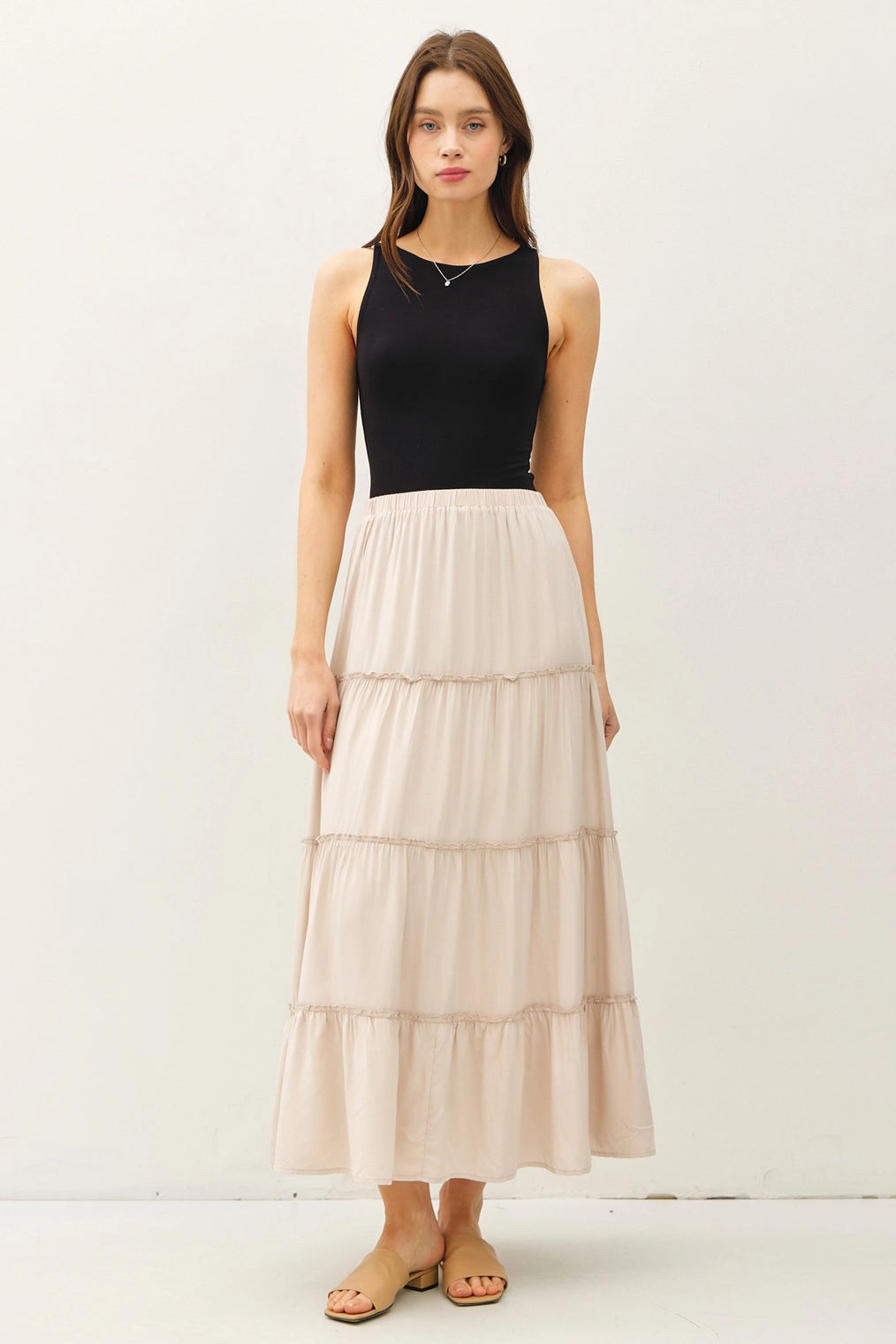Taylor Tiered Maxi Skirt *available in BLACK or ECRU