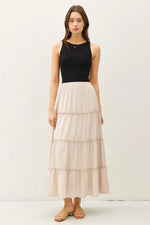 Taylor Tiered Maxi Skirt *available in BLACK or ECRU