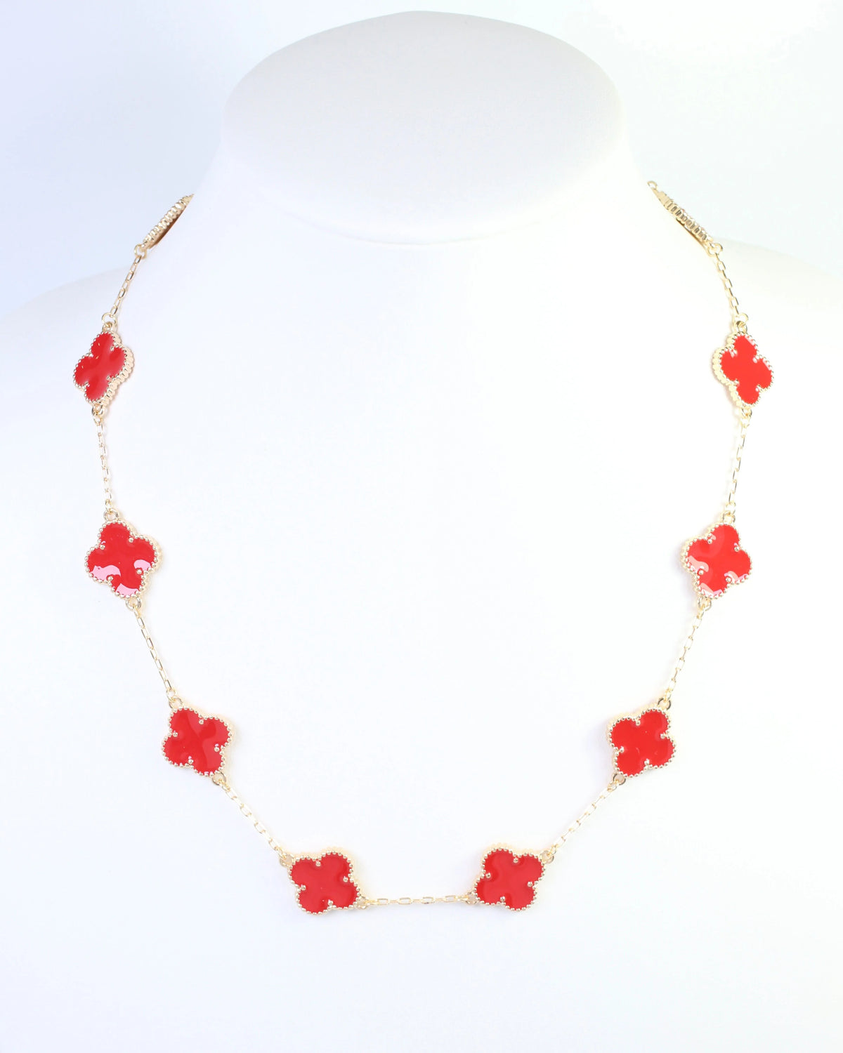 Sicily Clover Necklace Red