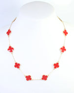 Sicily Clover Necklace Red