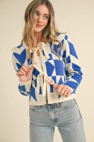 Bow Front Sweater Electric Blue