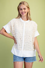 Gracen Crochet Lace Detail Top