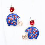 Halsey Helmet Earring Blue Red