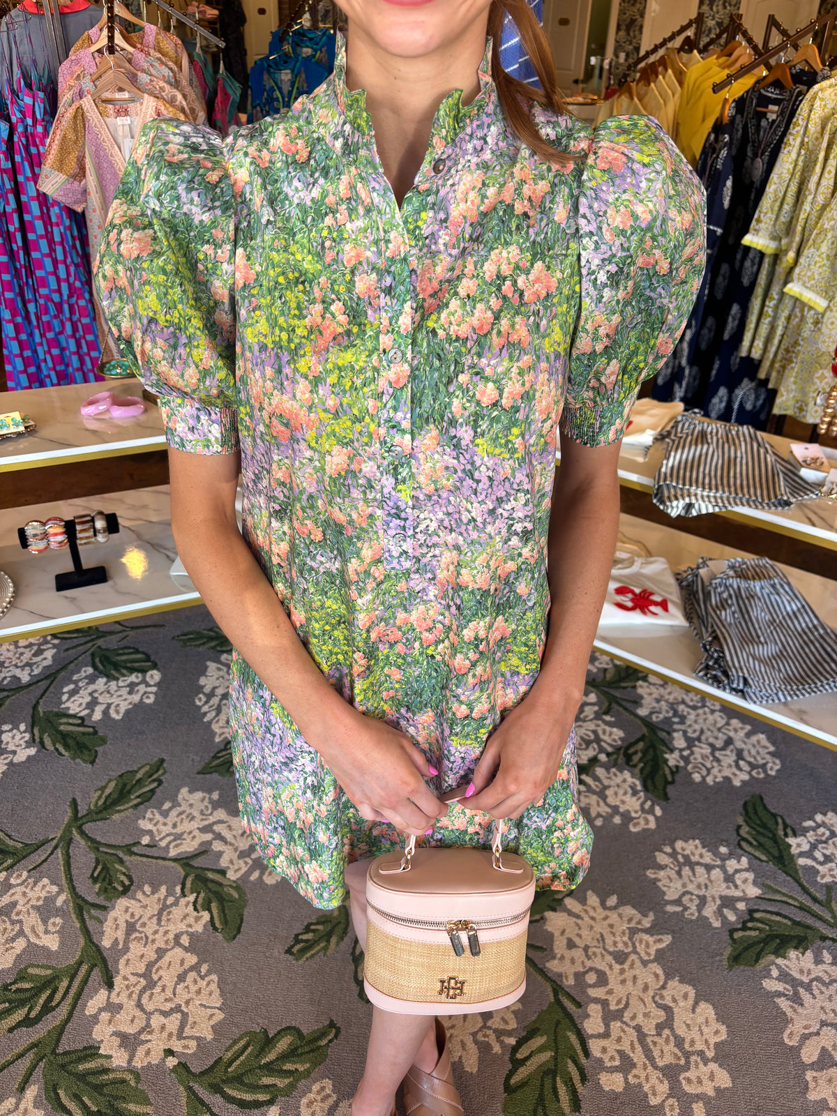 Garden Party Ruffle High Neck Mini Dress