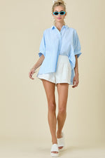 Dorothy Blue Gingham Button Down Top
