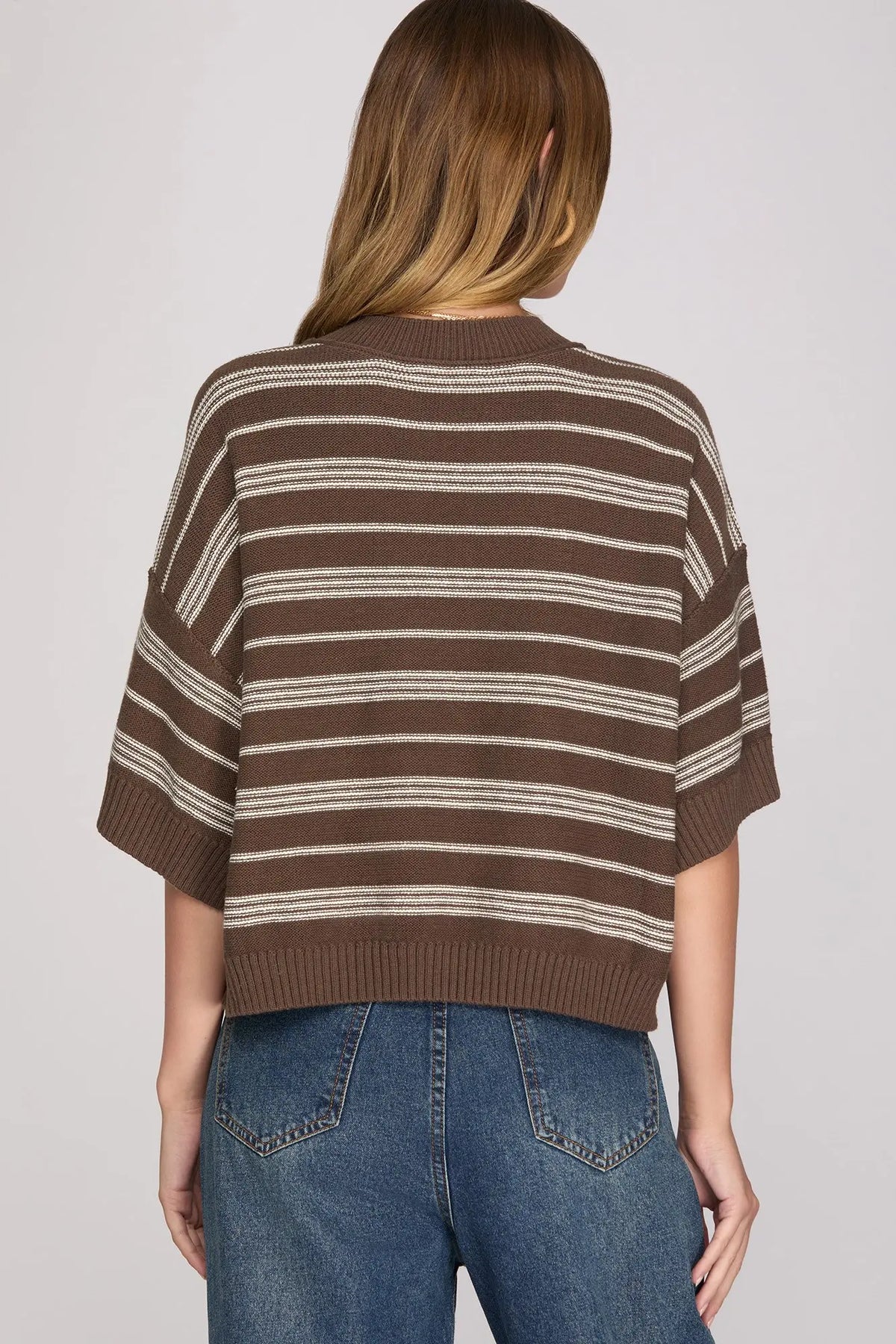 Olivia Brown Striped Sweater