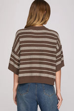 Olivia Brown Striped Sweater