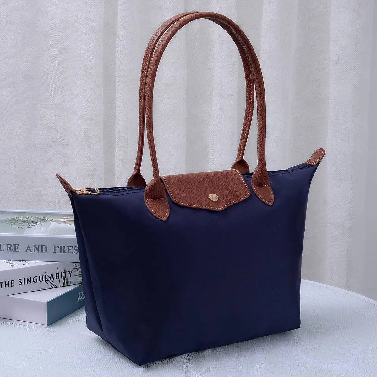 Hila Small Nylon Tote Bag- Navy