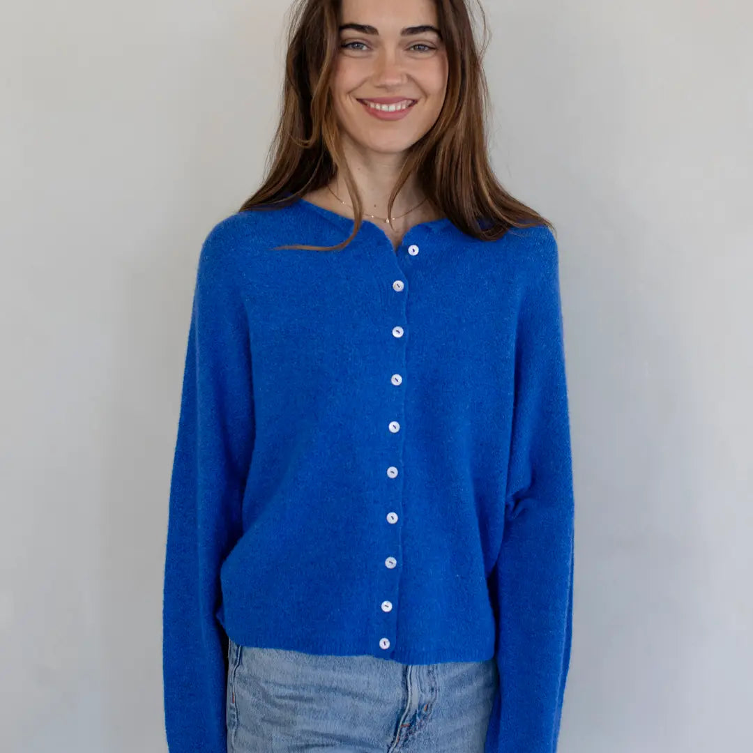 Emmie Button Down Lightweight Cardigan - * available in Gray, Royal or Wine