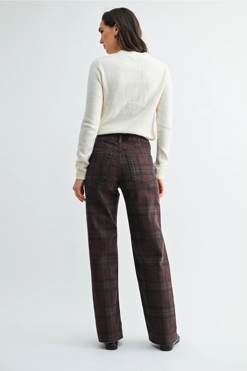 JBD Burgundy Plaid Denim