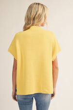DROP SHOULDER COMFY SWEATER TOP- Yellow
