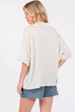 Oatmeal Collared Stripe Top