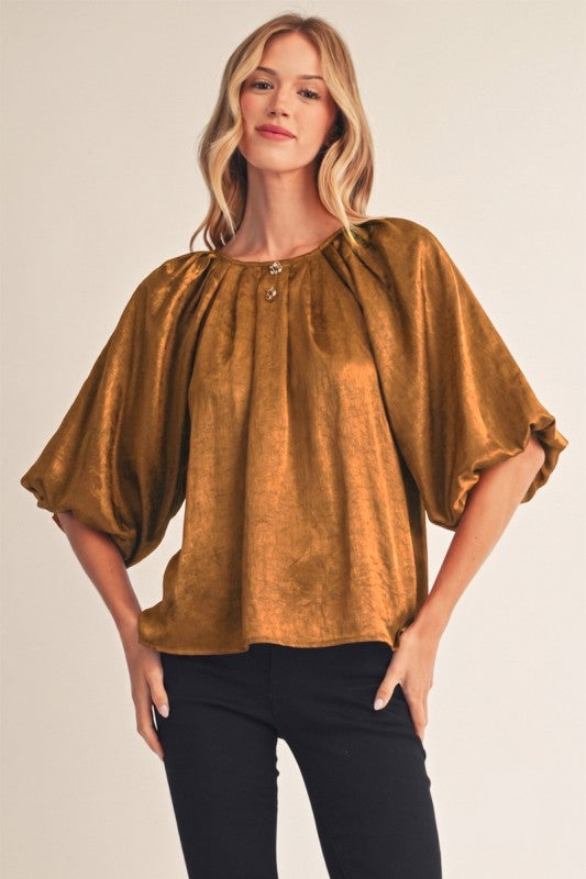 Bionca Metallic Caramel Top