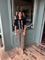 Black Short Sleeve Button Cardigan with Ivory Embroidered Detail